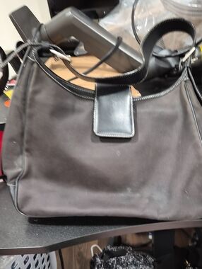 Coach Black Shoulder Bag with Leather Trim